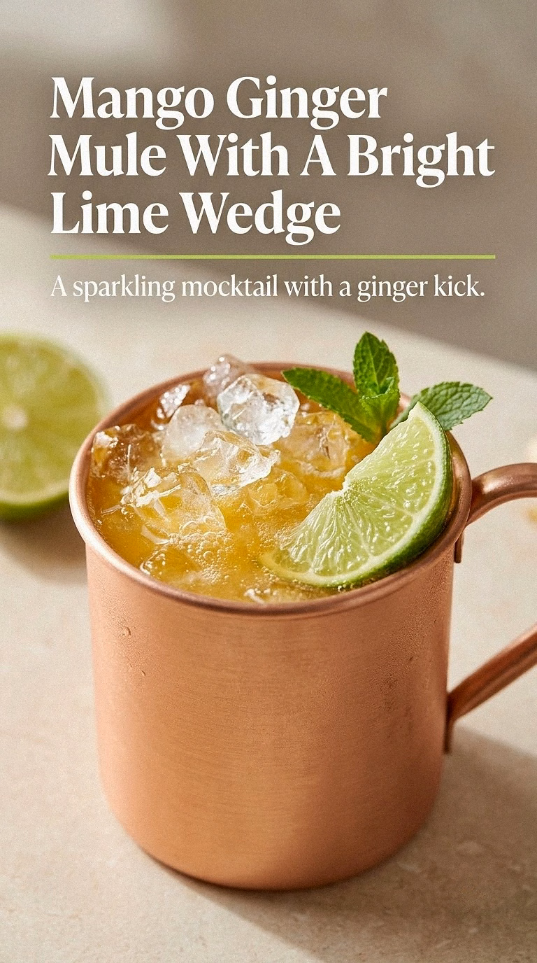 Mango Ginger Mule With A Bright Lime Wedge