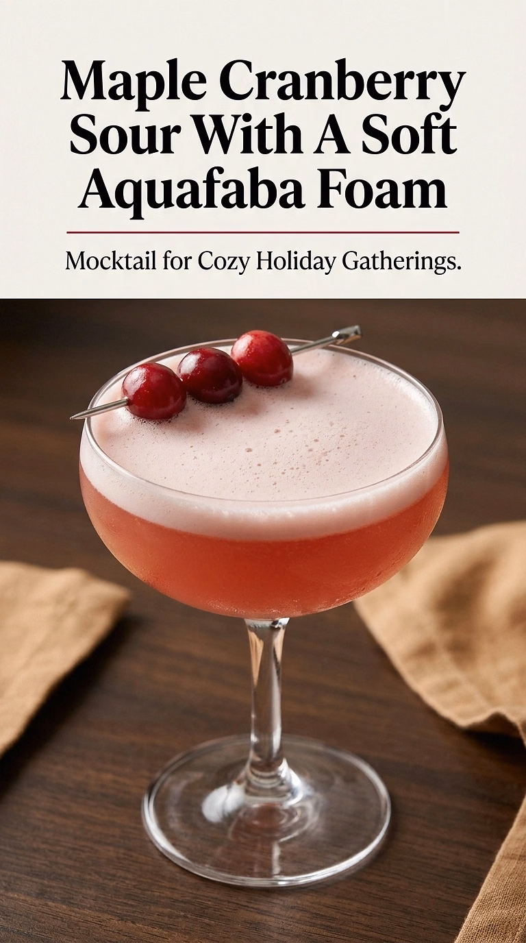 Maple Cranberry Sour With A Soft Aquafaba Foam