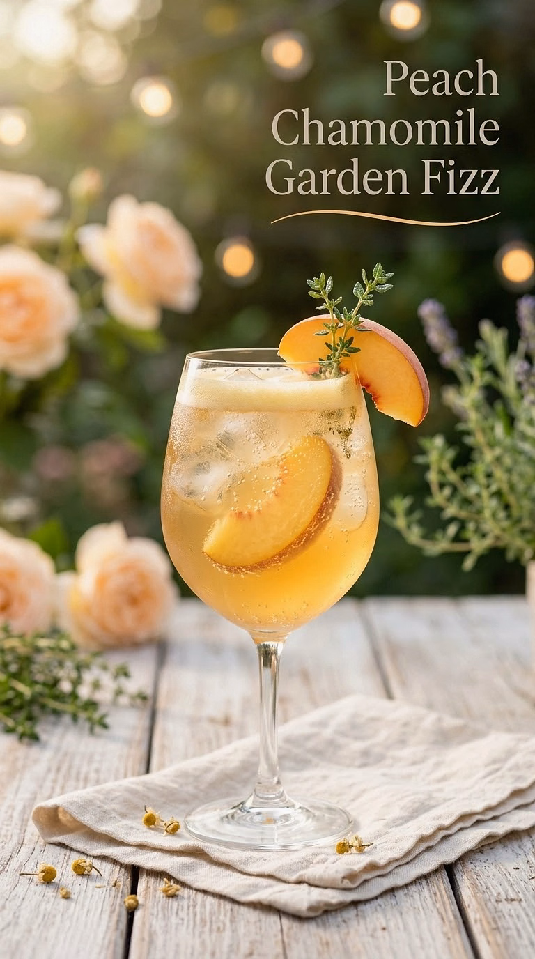 Peach Chamomile Garden Fizz