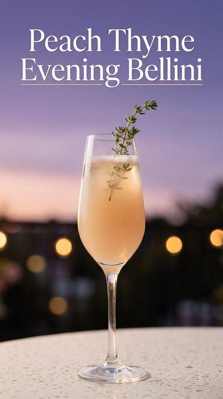 Peach Thyme Evening Bellini