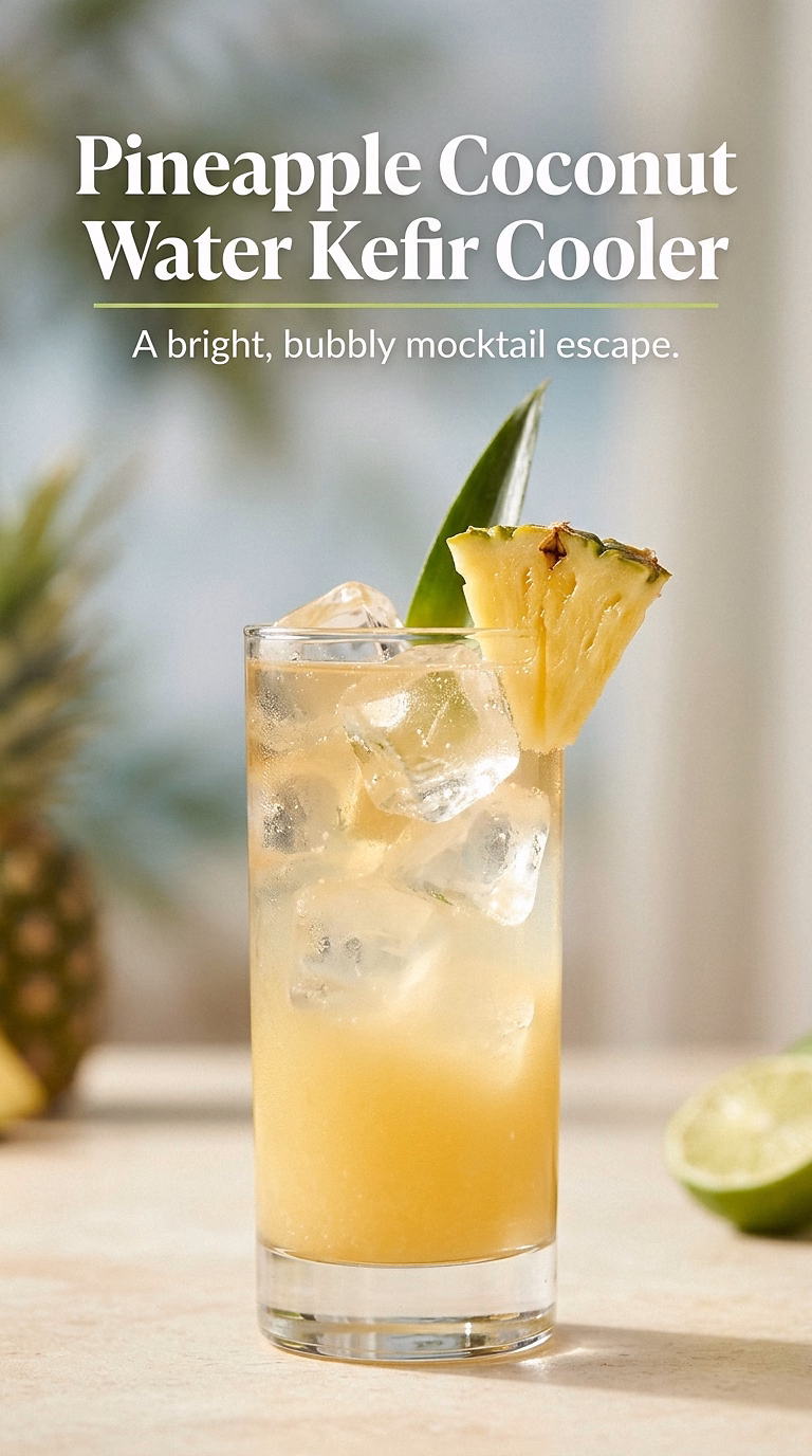 Pineapple Coconut Water Kefir Cooler