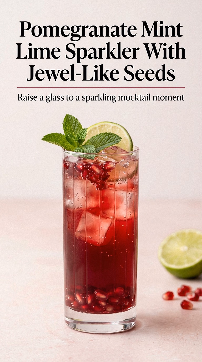 Pomegranate Mint Lime Sparkler With Jewel-Like Seeds