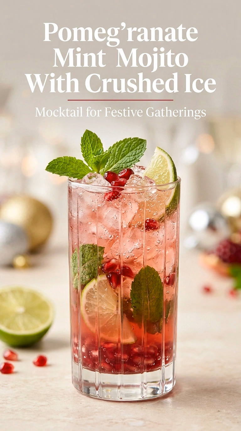 Pomegranate Mint Mojito With Crushed Ice