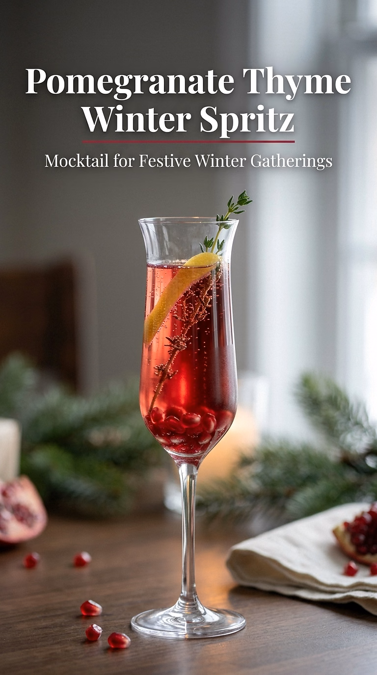 Pomegranate Thyme Winter Spritz