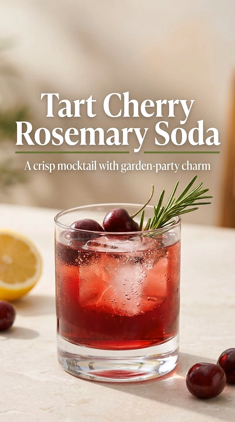 Tart Cherry Rosemary Soda