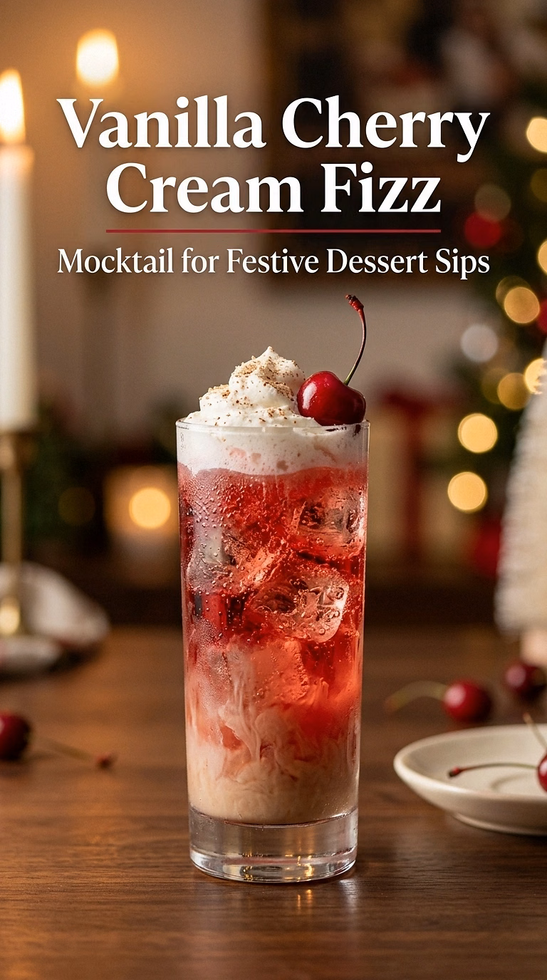 Vanilla Cherry Cream Fizz