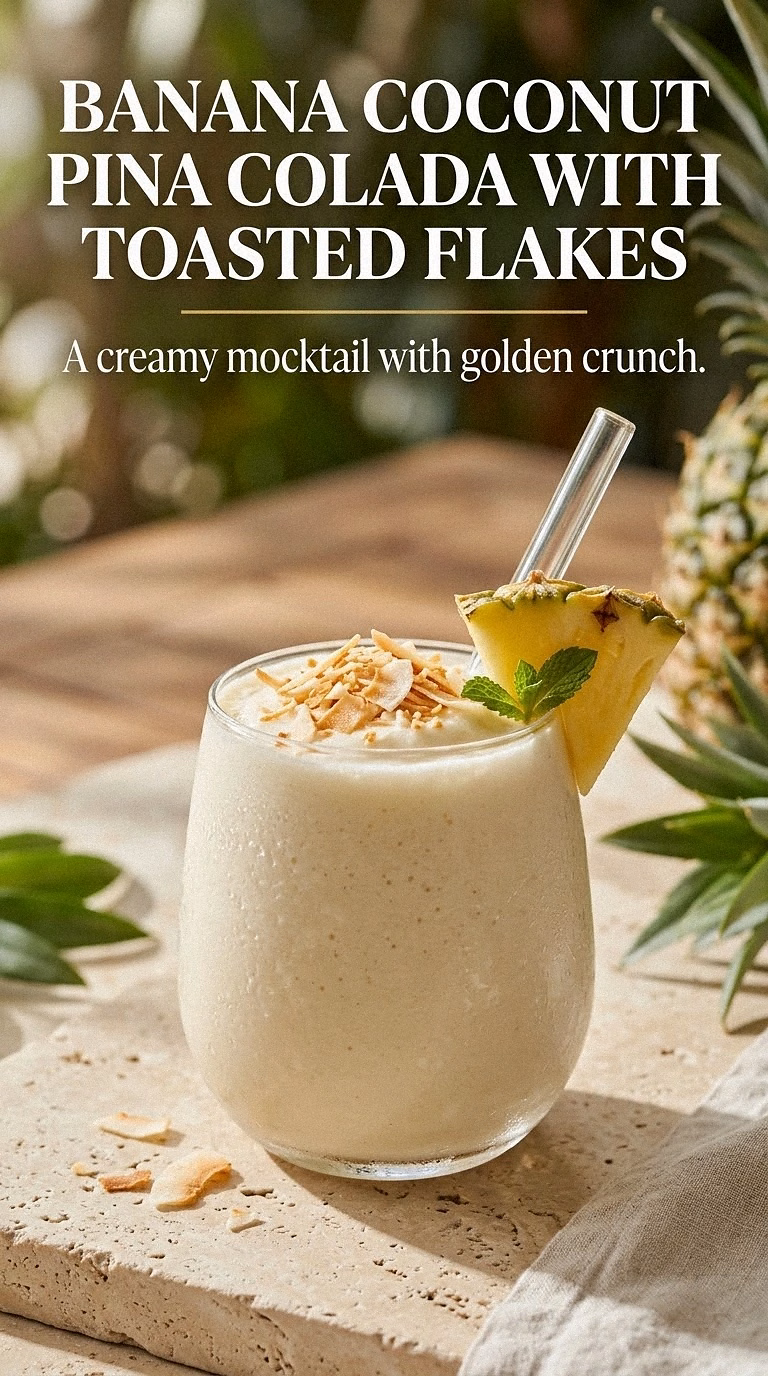 Banana Coconut Pina Colada With Toasted Flakes