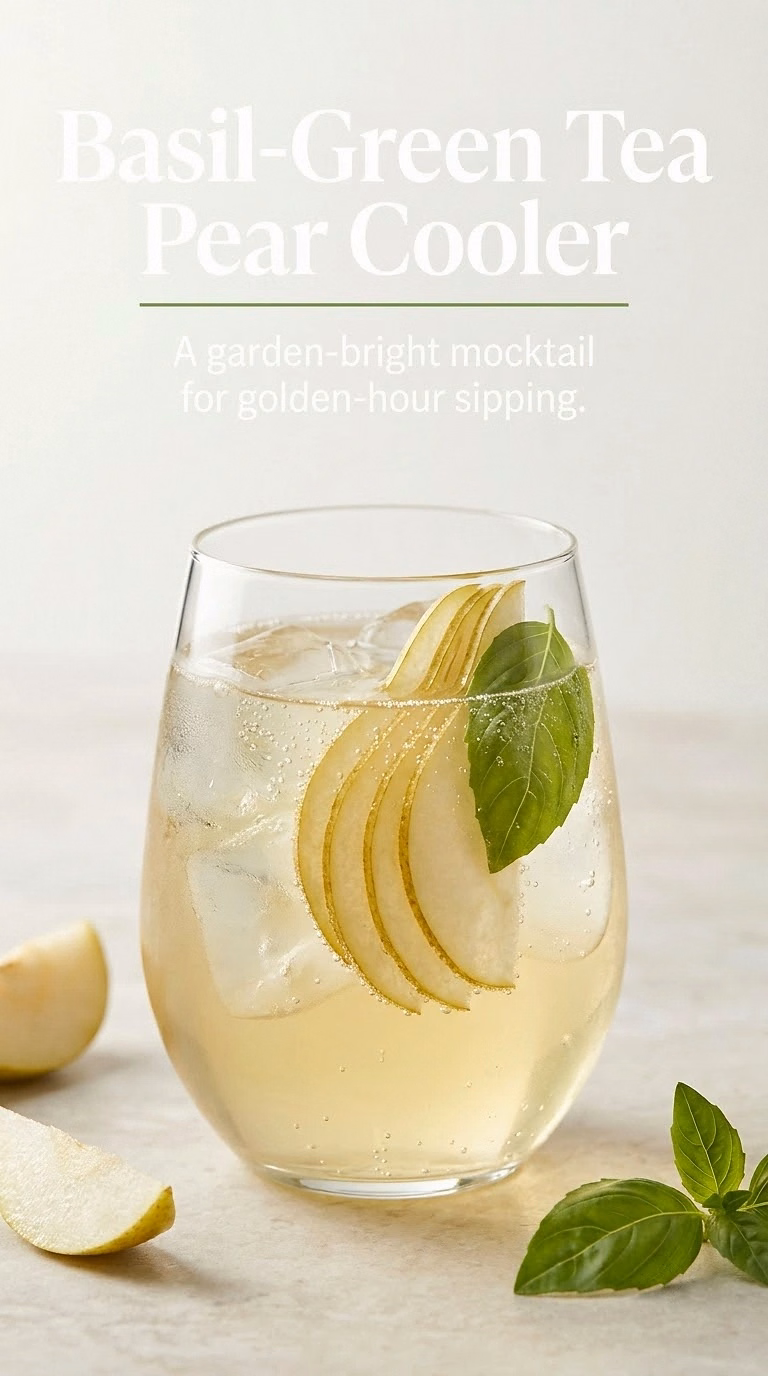 Basil-Green Tea Pear Cooler