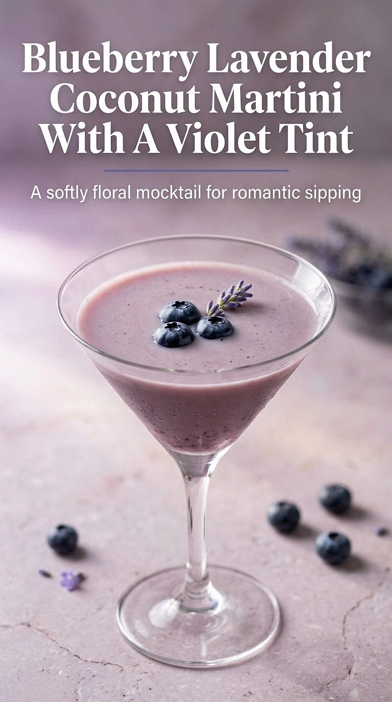 Blueberry Lavender Coconut Martini With A Violet Tint