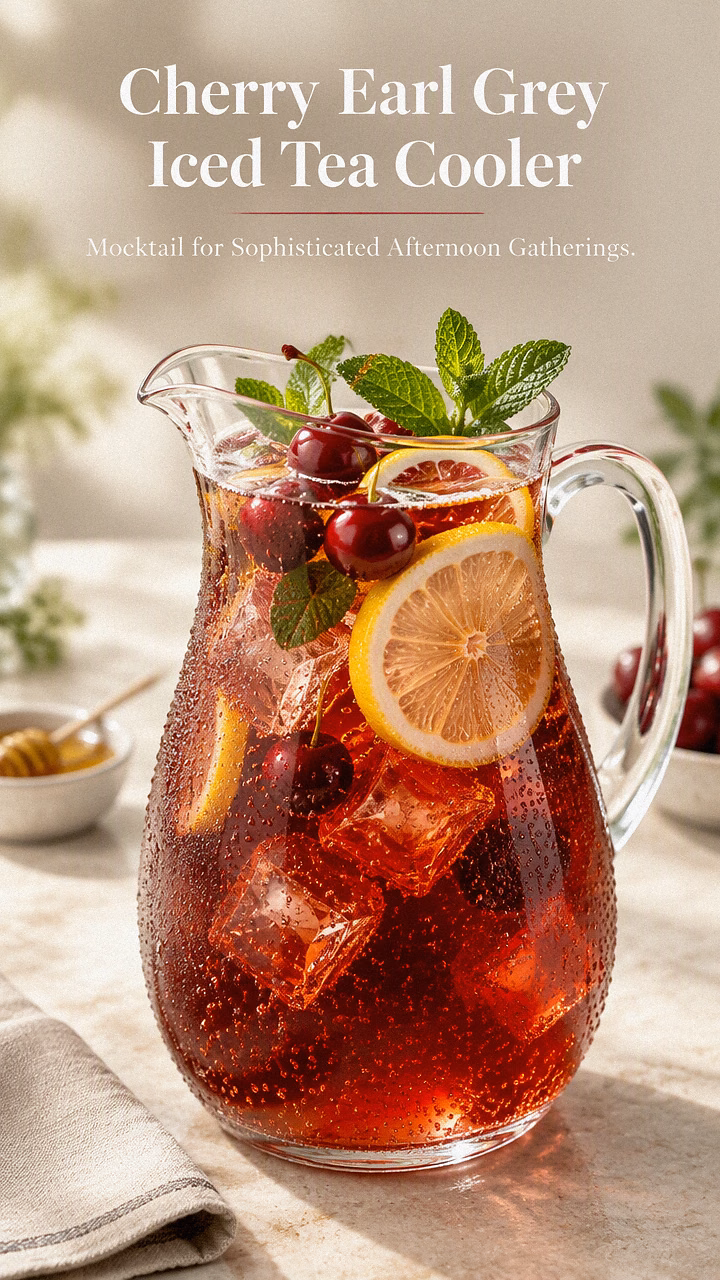 Cherry Earl Grey Iced Tea Cooler