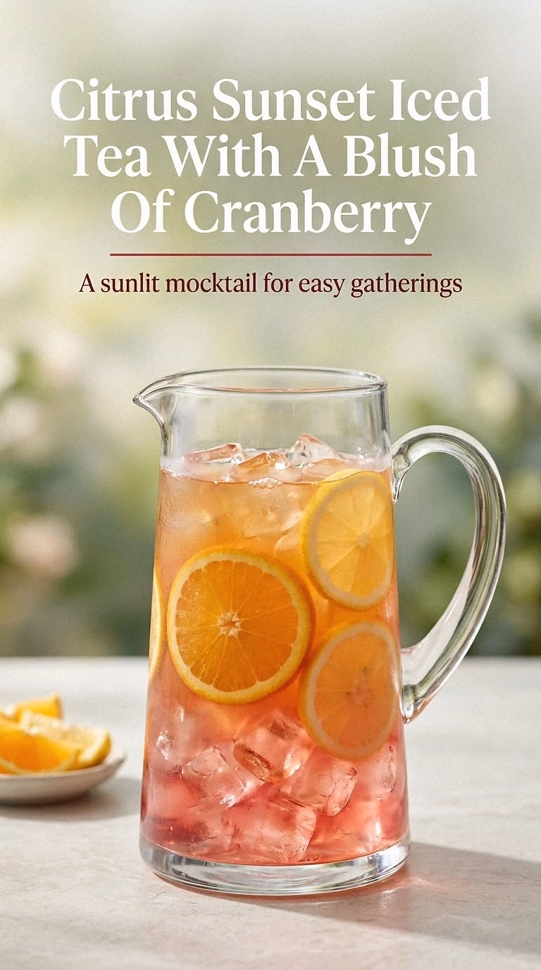Citrus Sunset Iced Tea With A Blush Of Cranberry