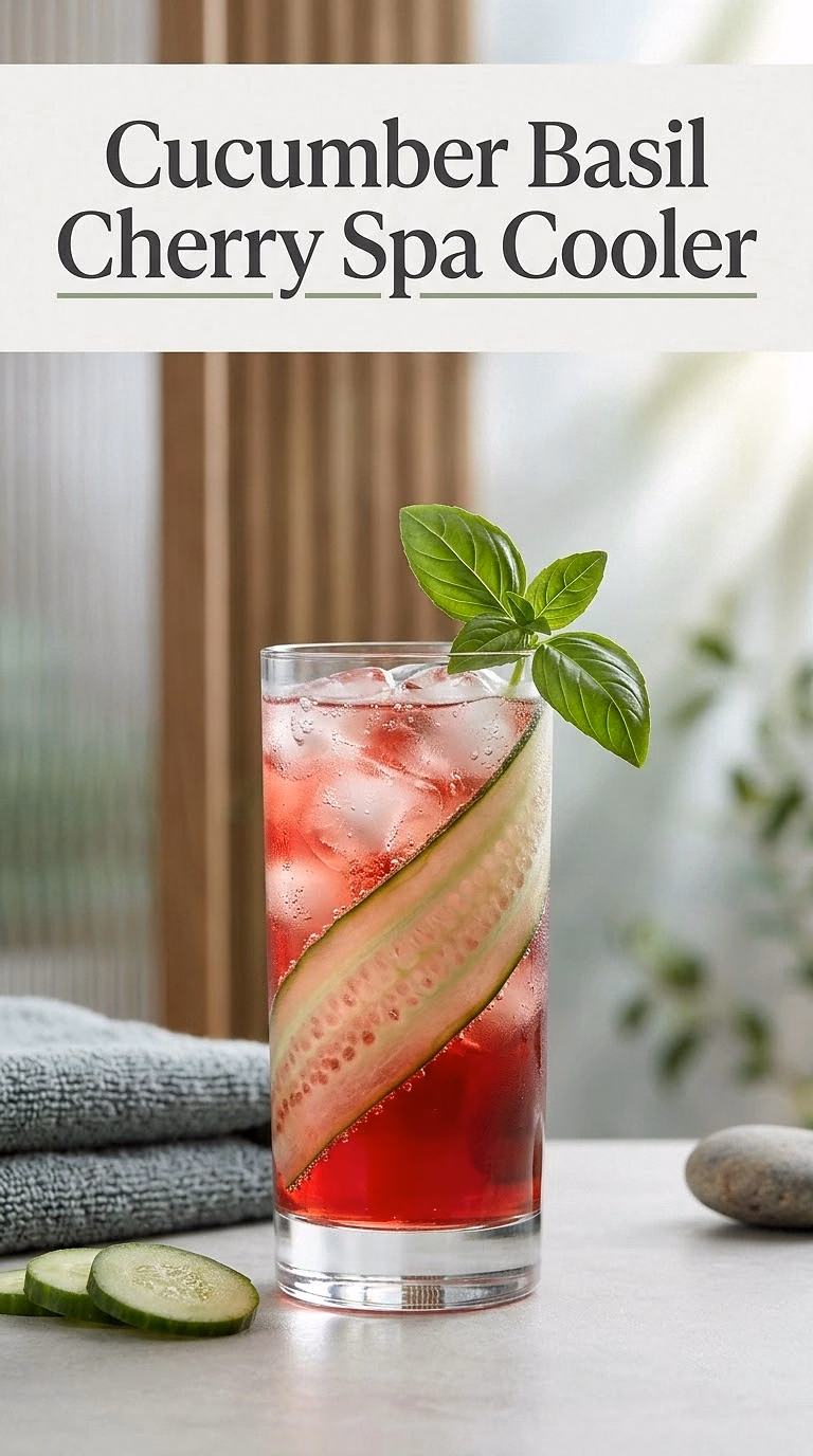 Cucumber Basil Cherry Spa Cooler