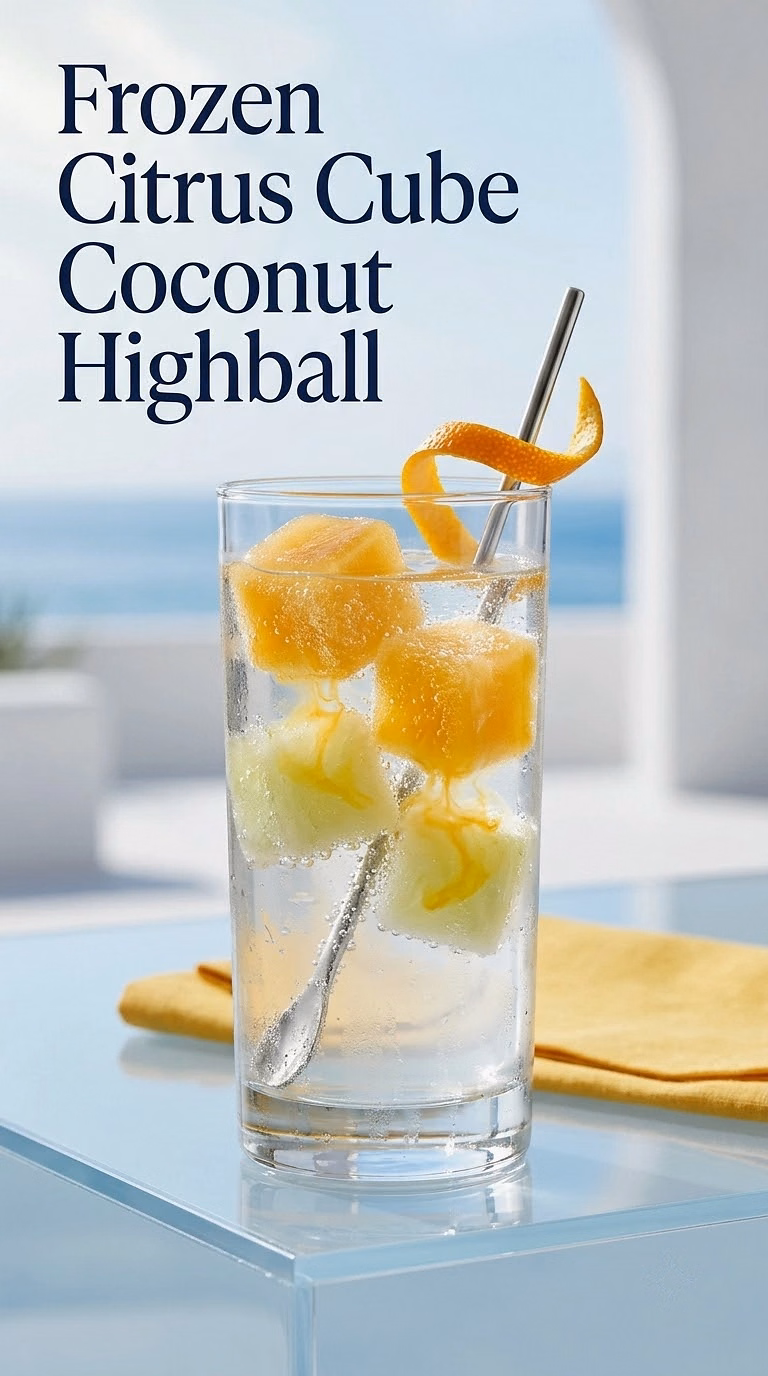 Frozen Citrus Cube Coconut Highball