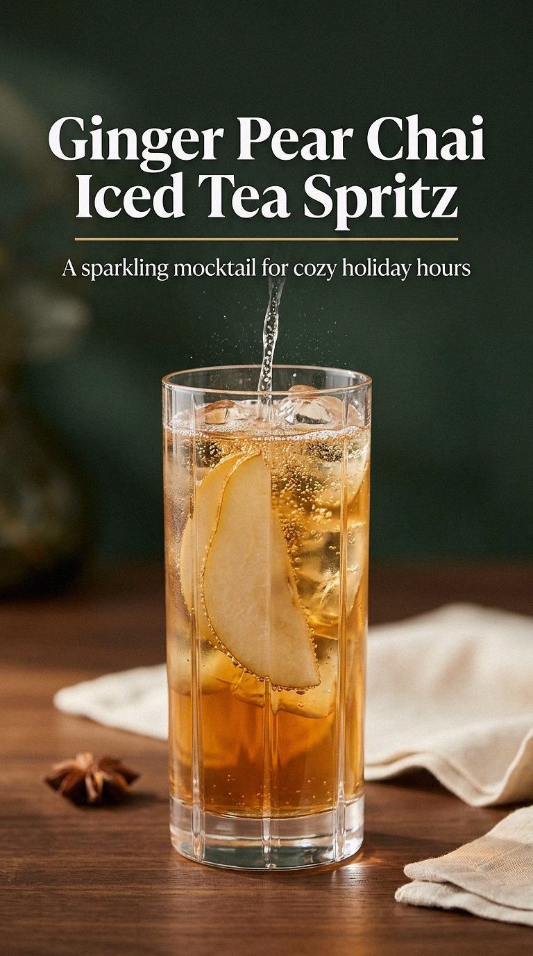 Ginger Pear Chai Iced Tea Spritz