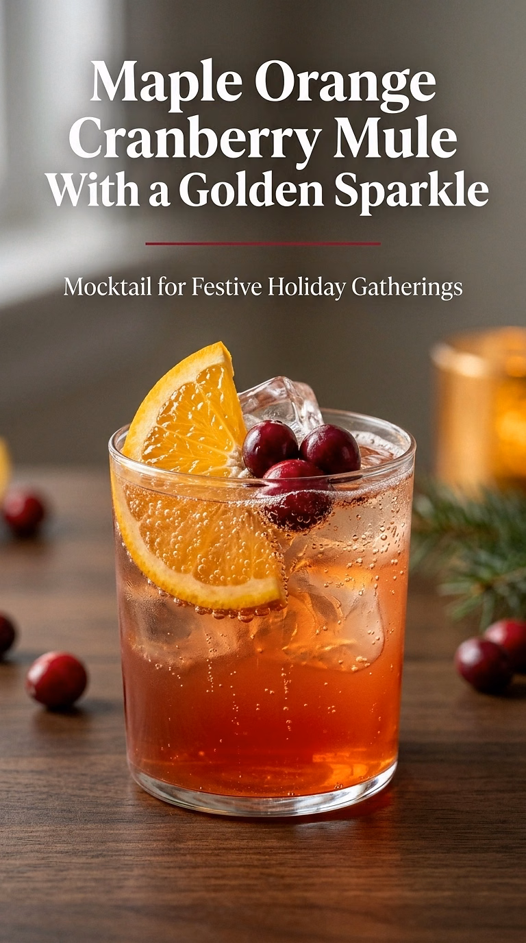 Maple Orange Cranberry Mule With a Golden Sparkle