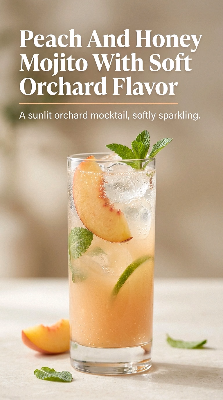 Peach And Honey Mojito With Soft Orchard Flavor
