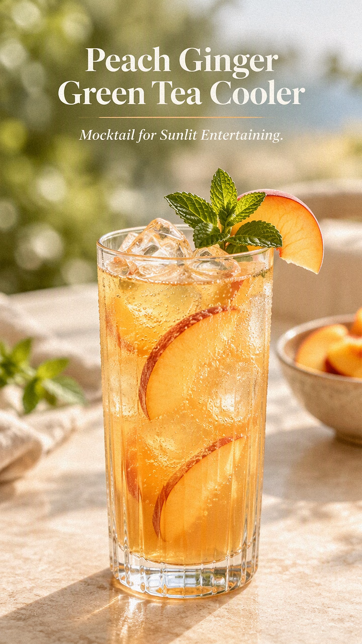 Peach Ginger Green Tea Cooler