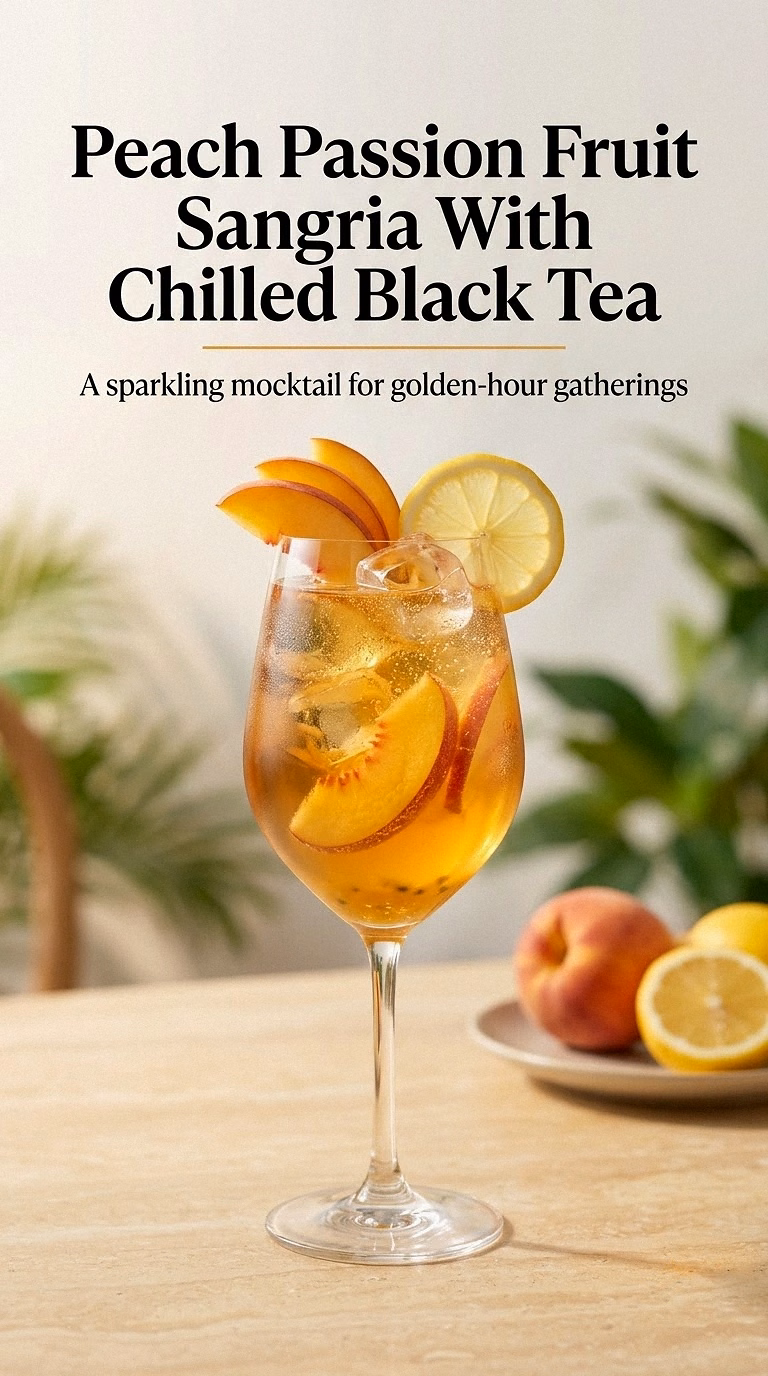 Peach Passion Fruit Sangria With Chilled Black Tea