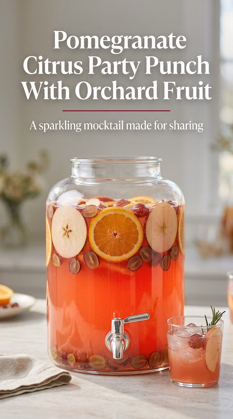 Pomegranate Citrus Party Punch With Orchard Fruit