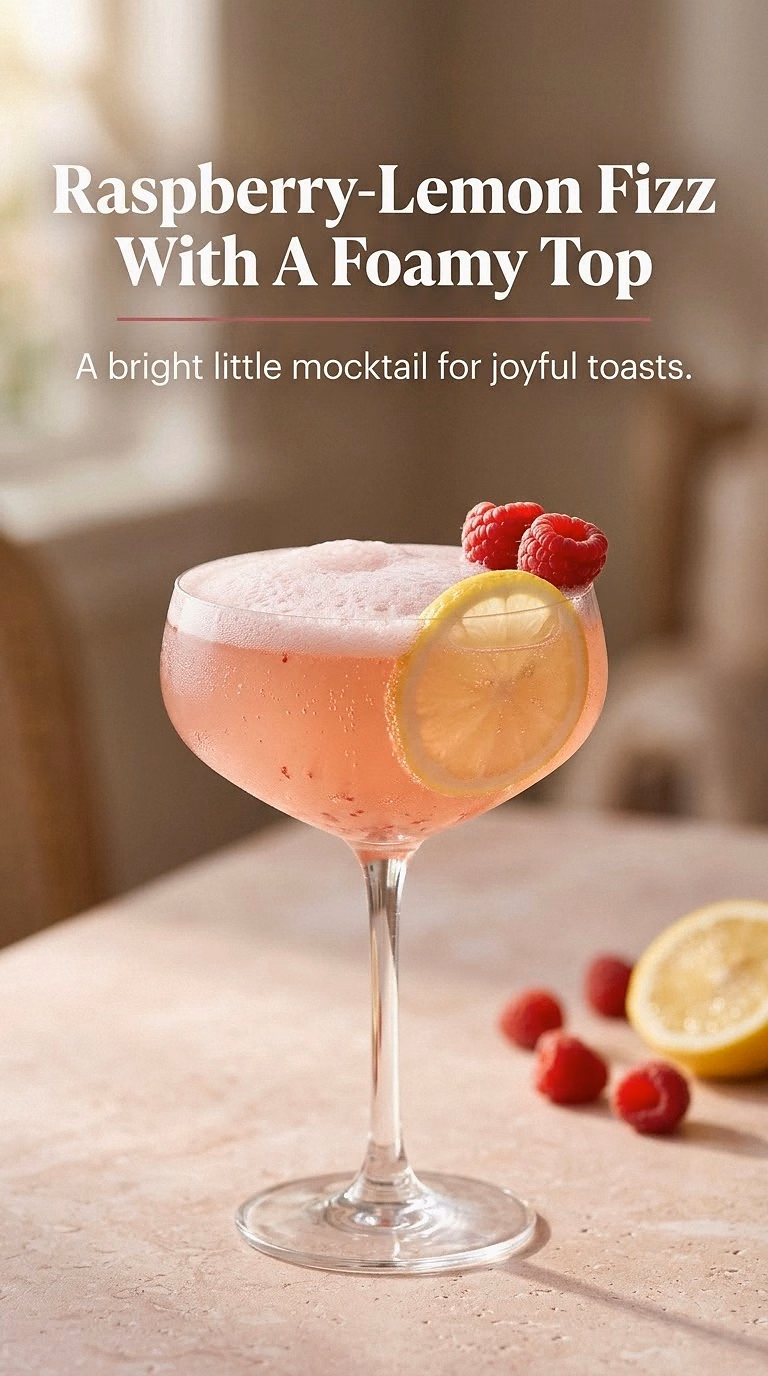 Raspberry-Lemon Fizz With A Foamy Top