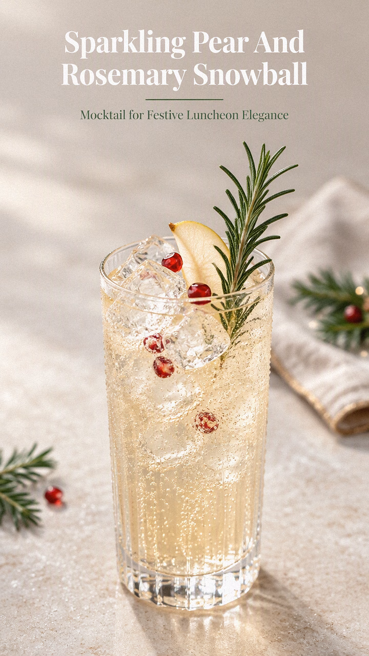 Sparkling Pear And Rosemary Snowball