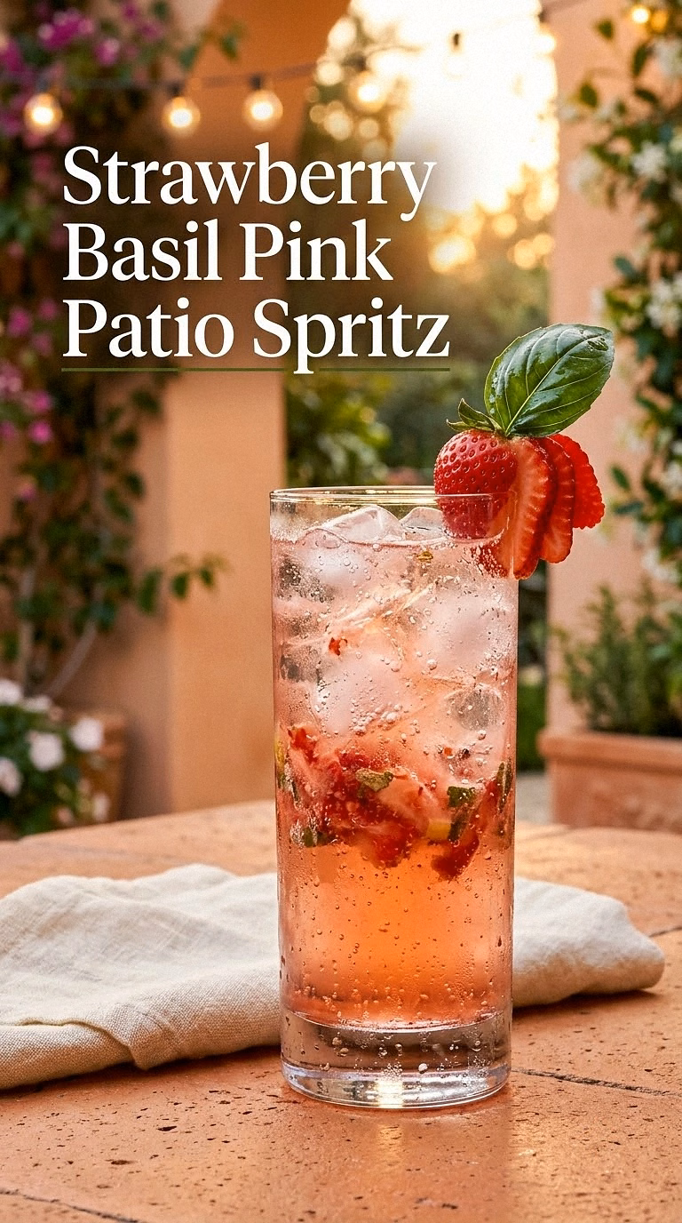Strawberry Basil Pink Patio Spritz