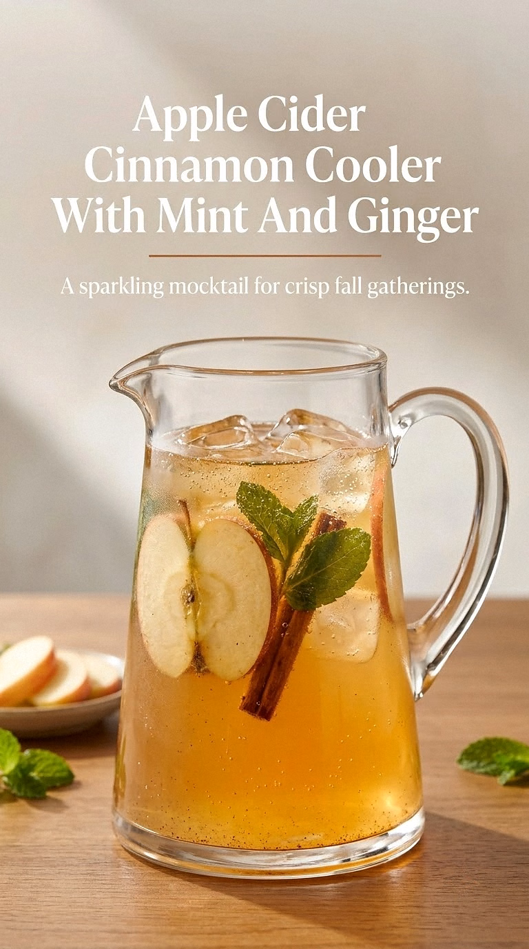 Apple Cider Cinnamon Cooler With Mint And Ginger