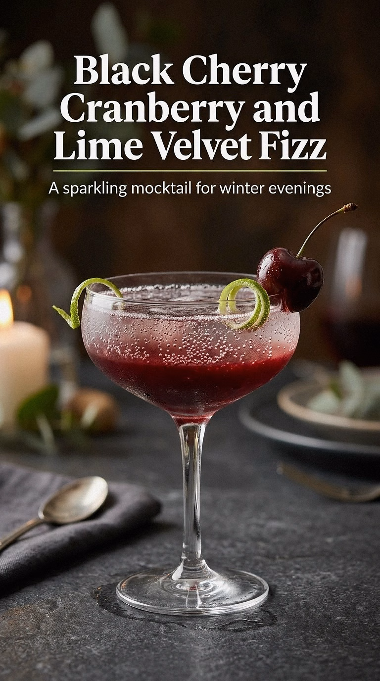 Black Cherry Cranberry and Lime Velvet Fizz