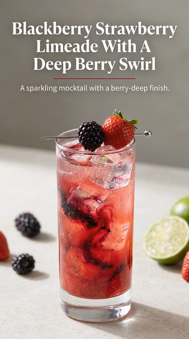 Blackberry Strawberry Limeade With A Deep Berry Swirl