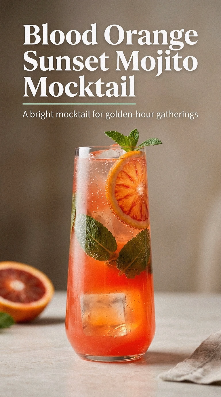 Blood Orange Sunset Mojito Mocktail