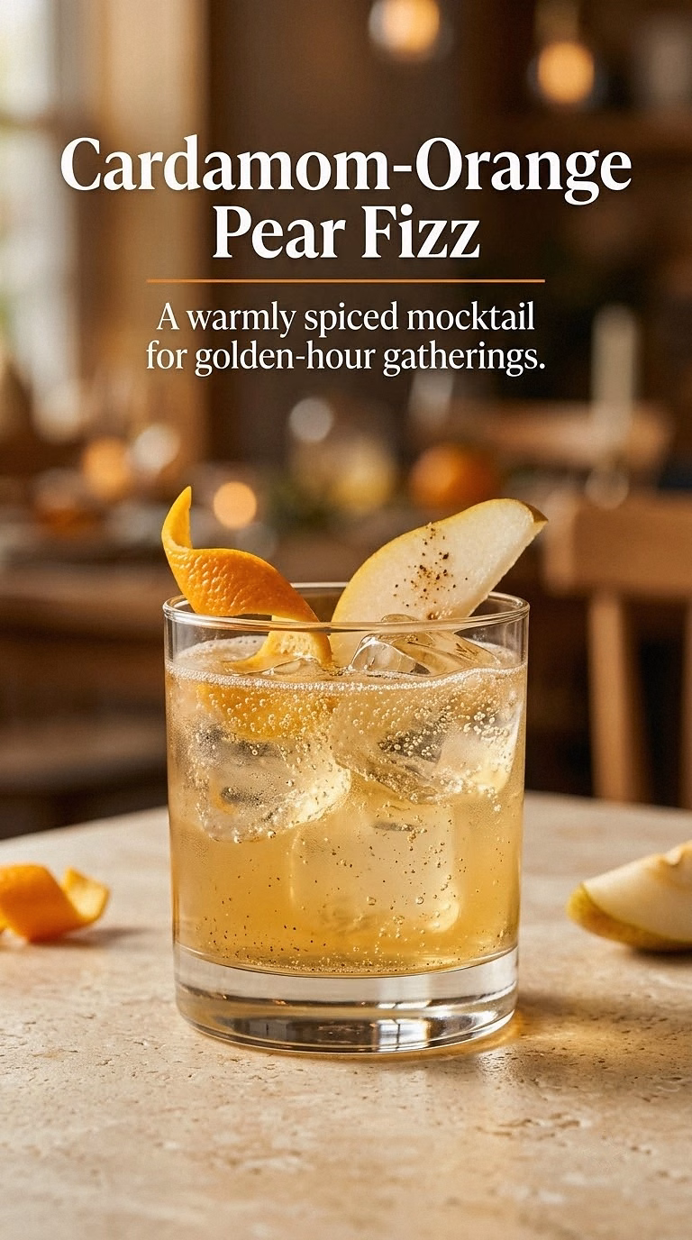 Cardamom-Orange Pear Fizz