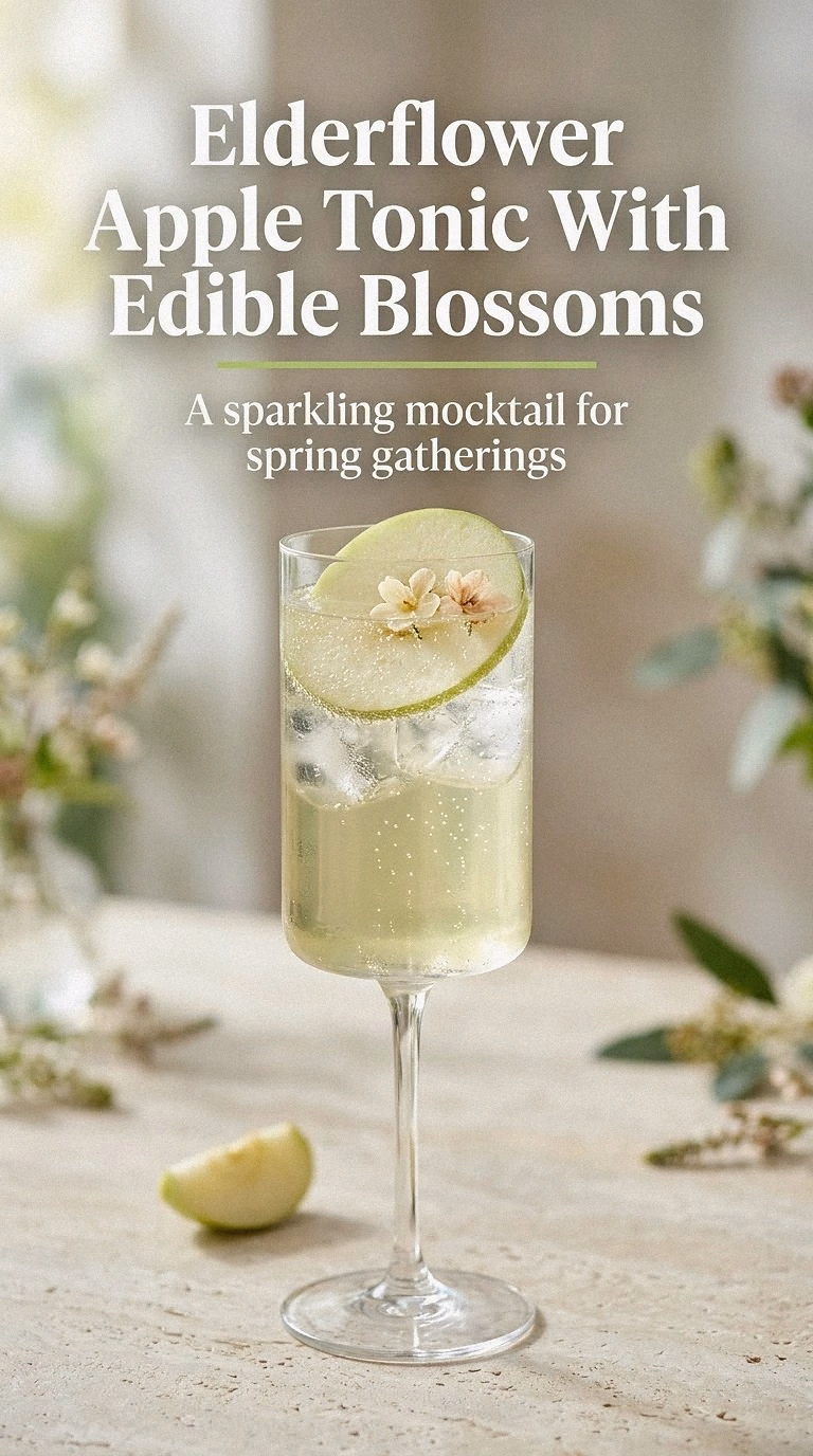 Elderflower Apple Tonic With Edible Blossoms