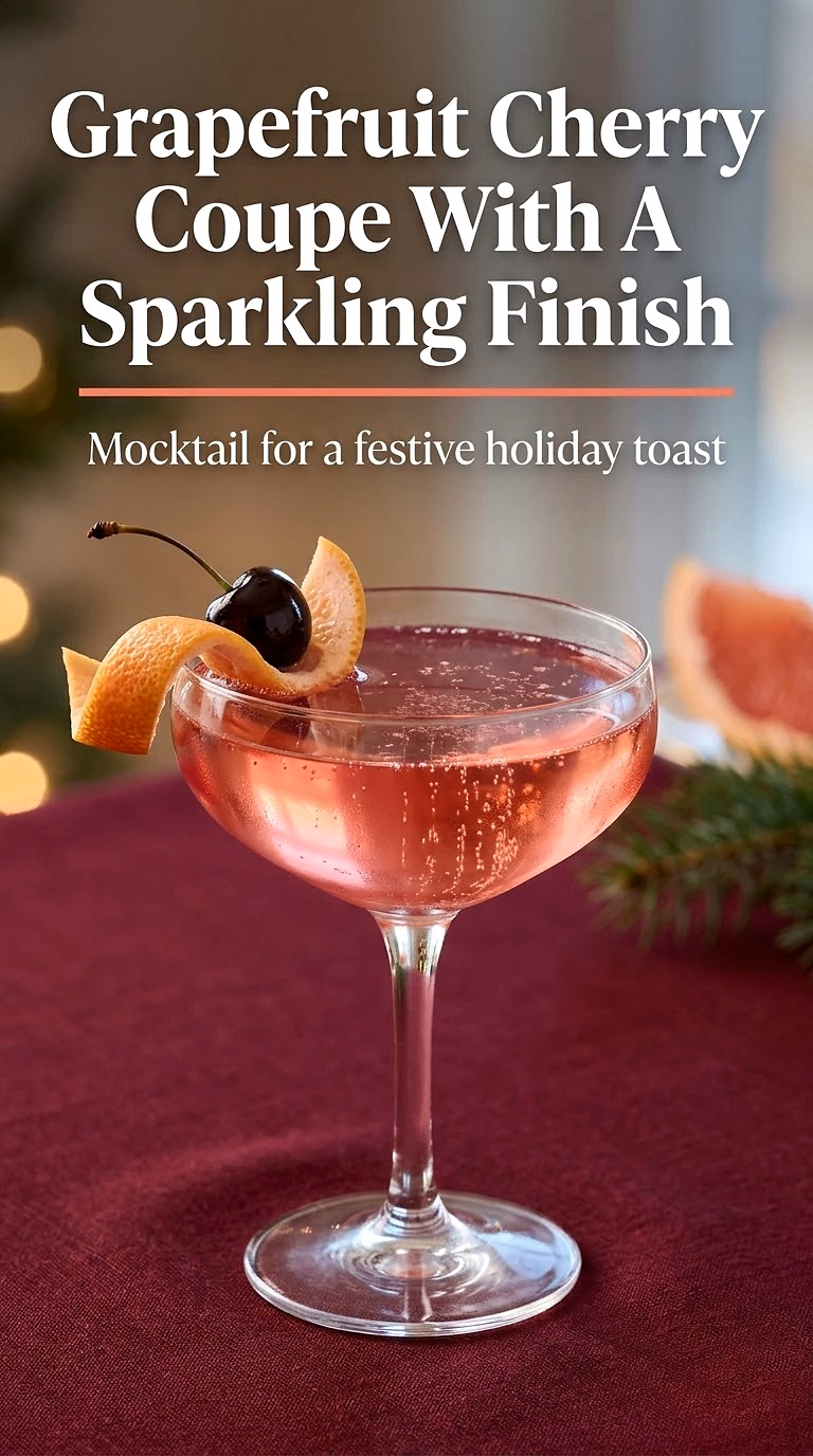 Grapefruit Cherry Coupe With A Sparkling Finish