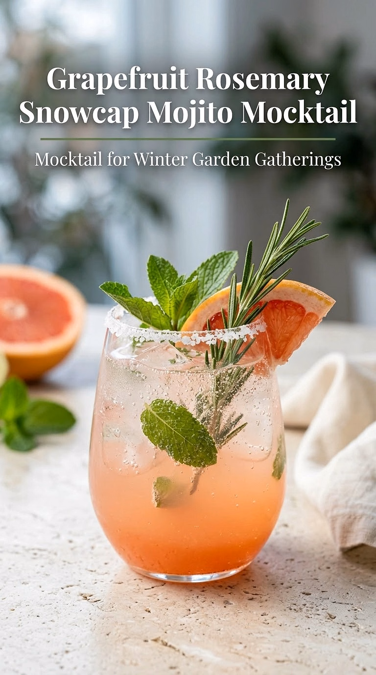 Grapefruit Rosemary Snowcap Mojito Mocktail