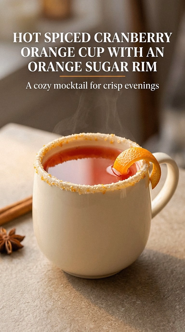 Hot Spiced Cranberry Orange Cup With An Orange Sugar Rim