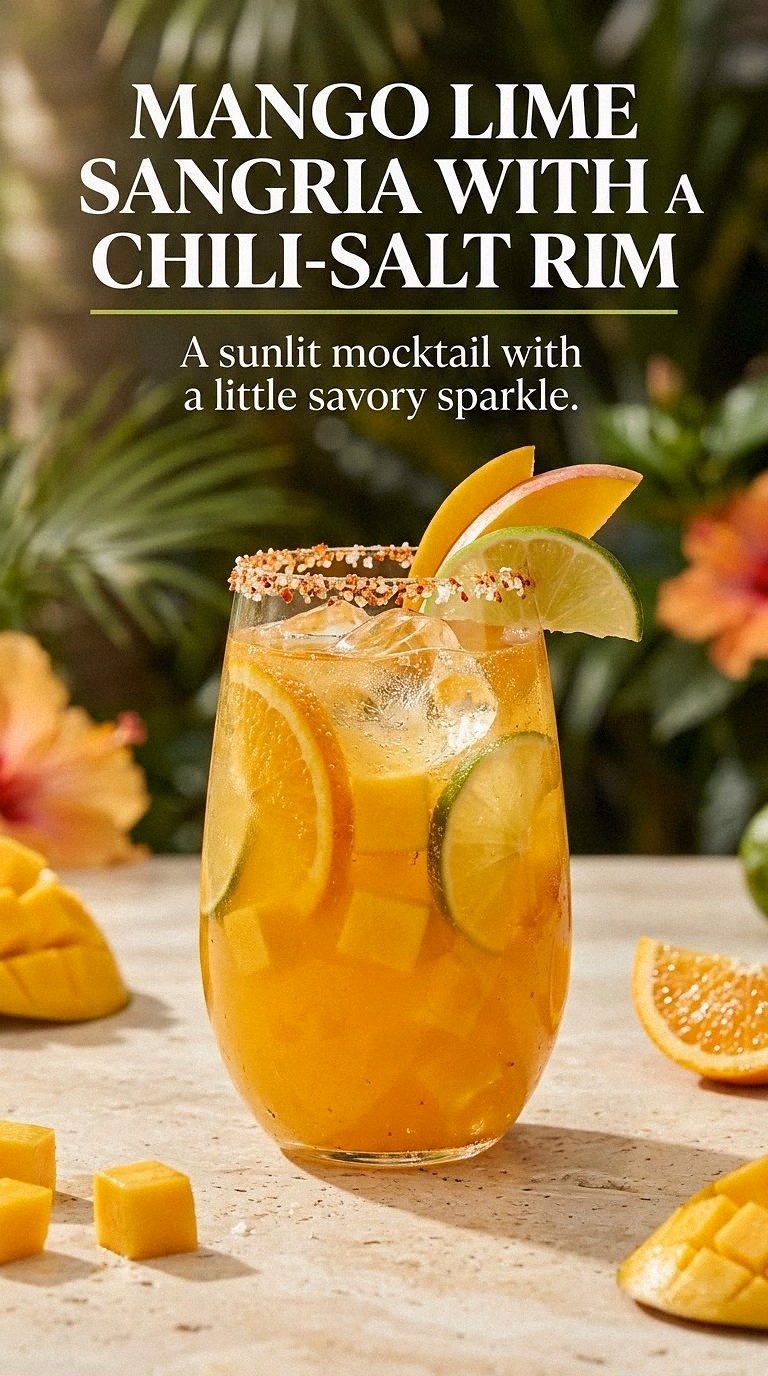 Mango Lime Sangria With A Chili-Salt Rim