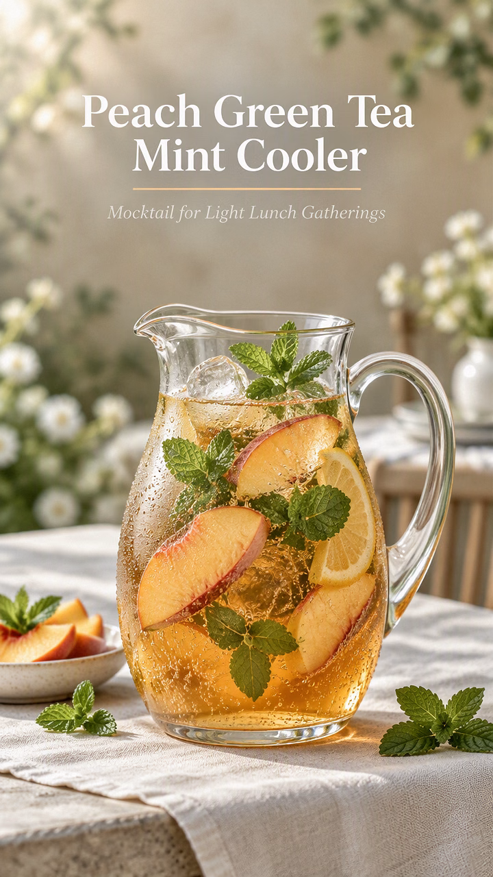 Peach Green Tea Mint Cooler