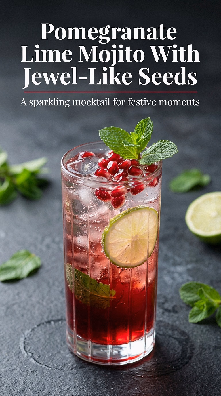 Pomegranate Lime Mojito With Jewel-Like Seeds