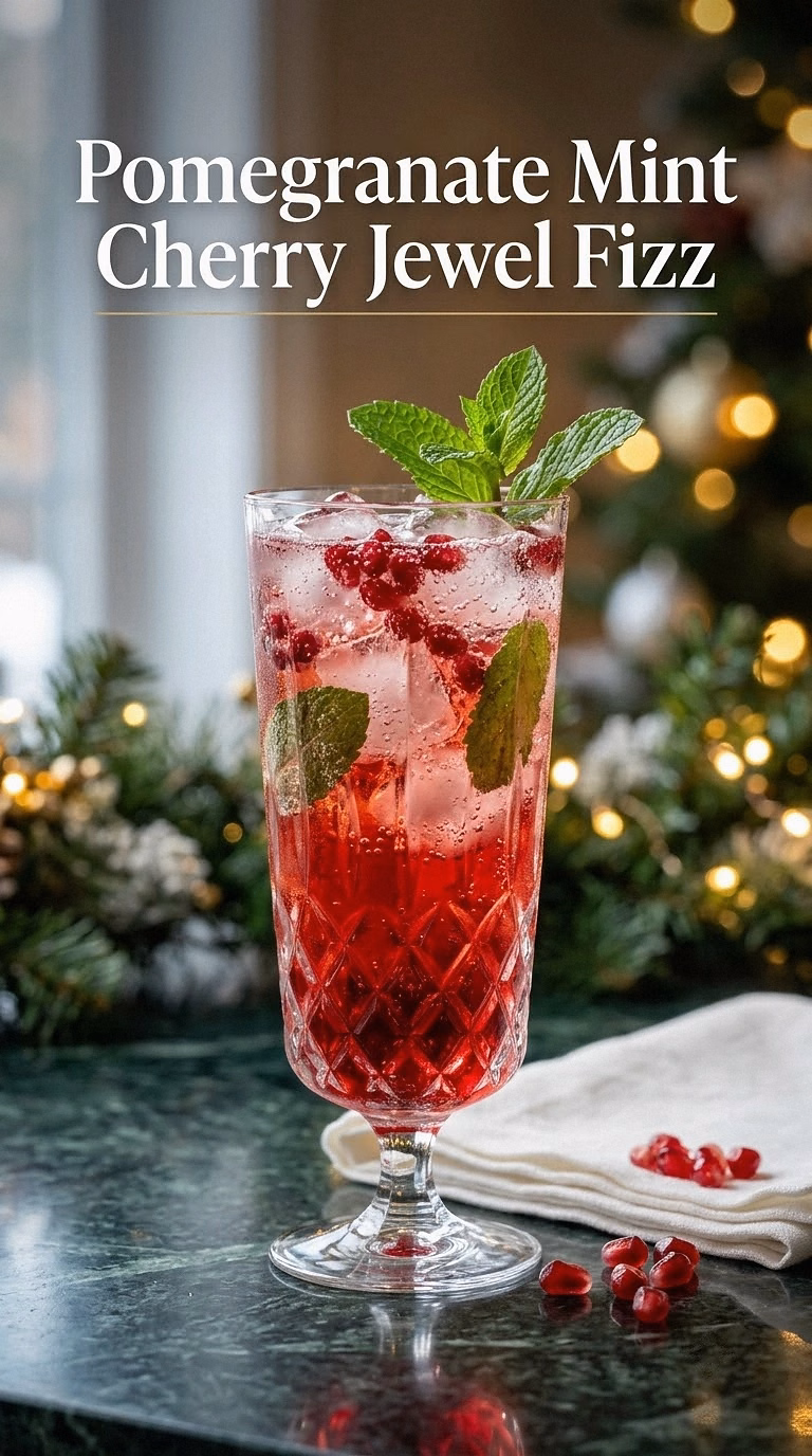 Pomegranate Mint Cherry Jewel Fizz