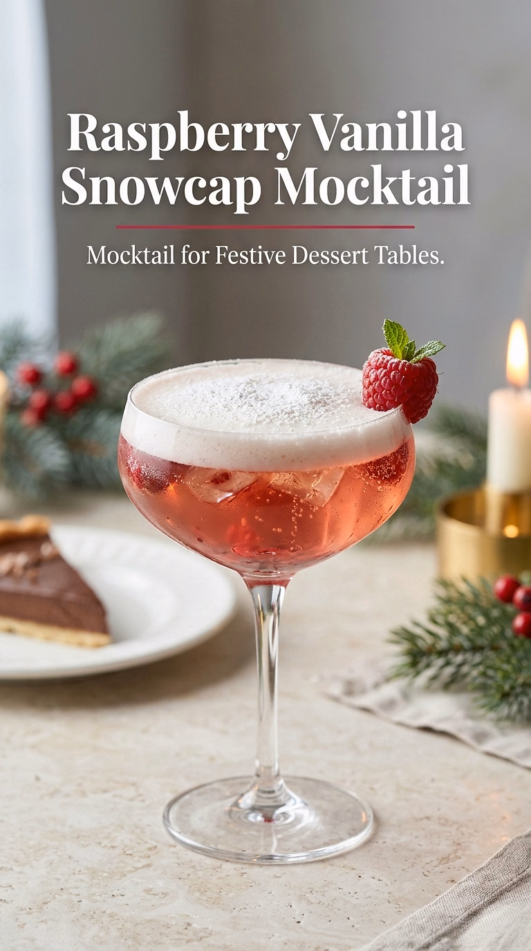 Raspberry Vanilla Snowcap Mocktail
