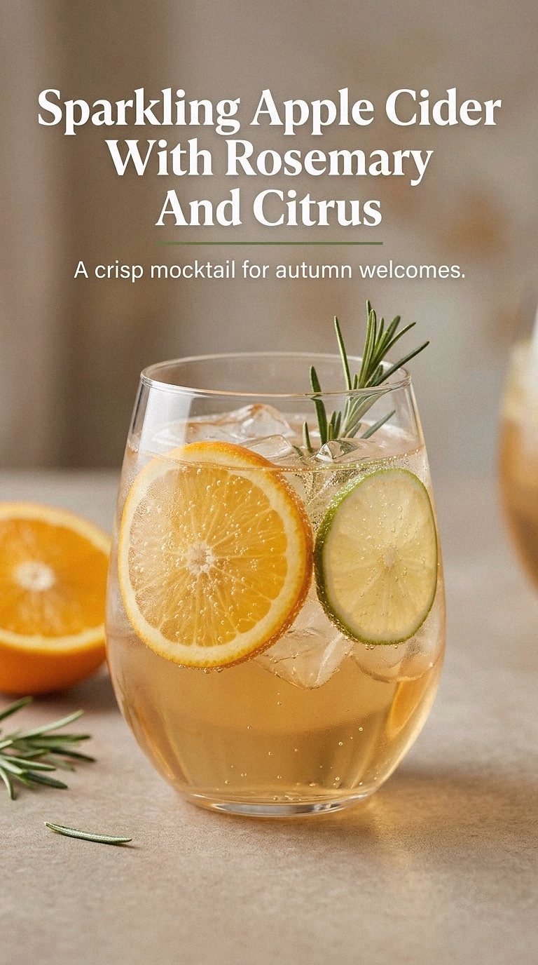 Sparkling Apple Cider With Rosemary And Citrus