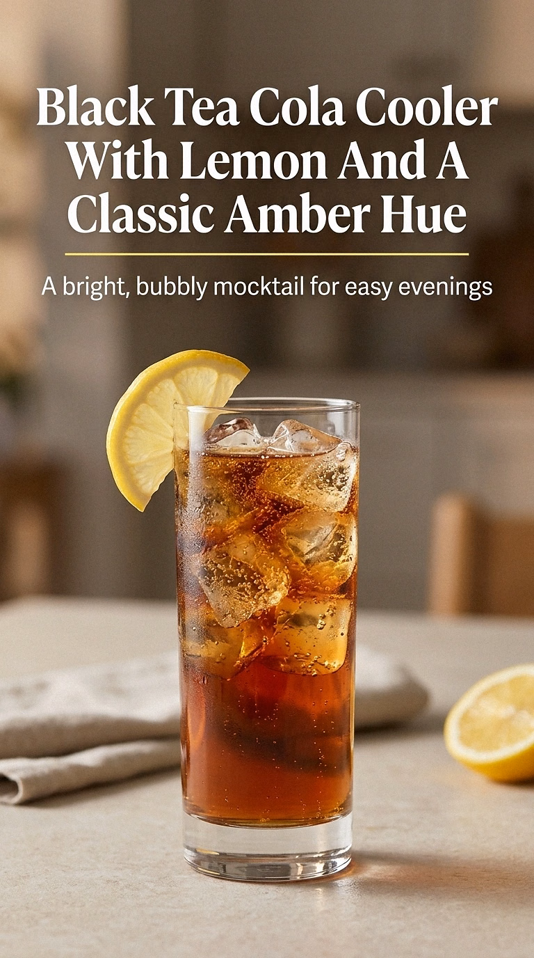 Black Tea Cola Cooler With Lemon And A Classic Amber Hue