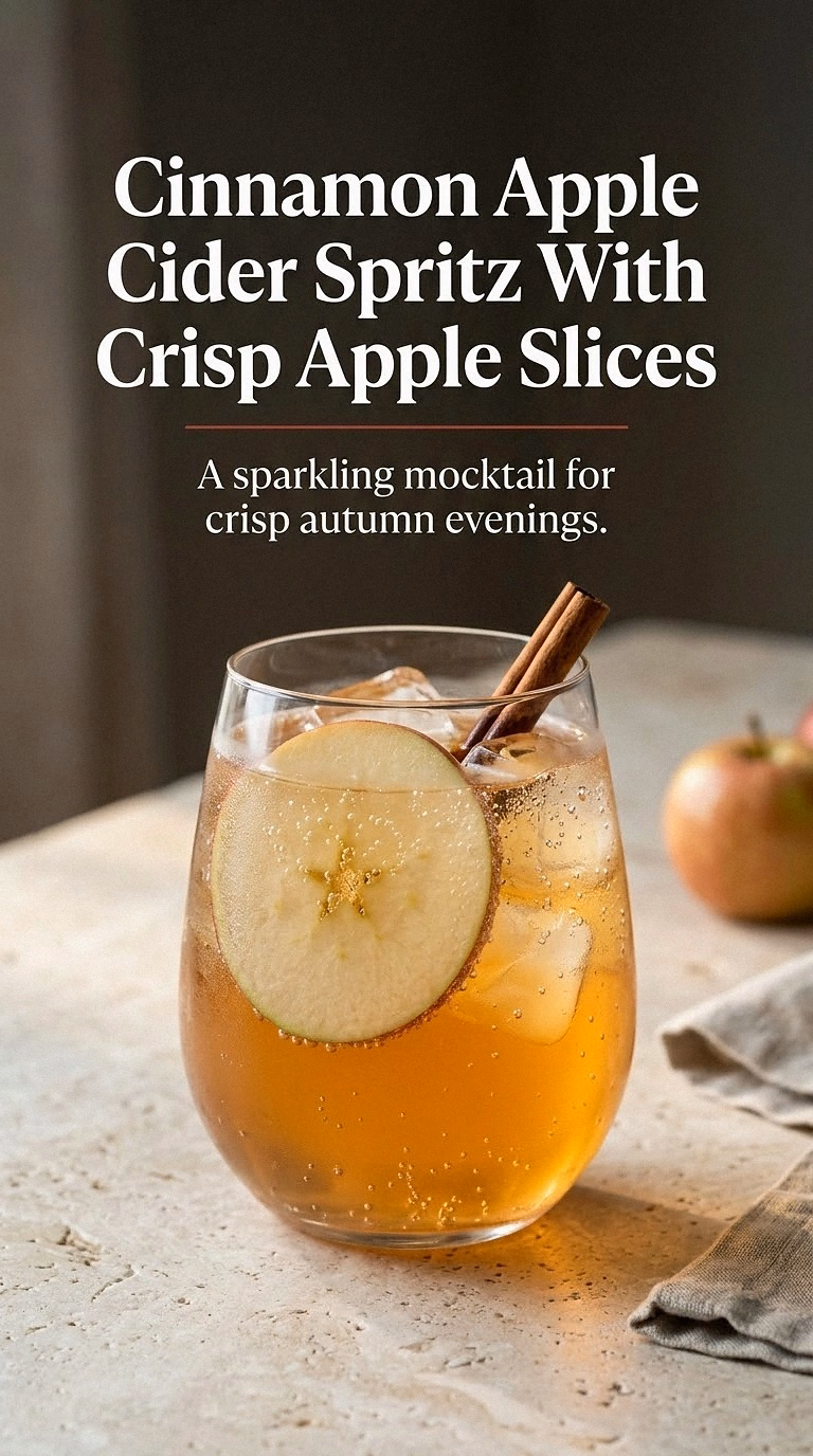 Cinnamon Apple Cider Spritz With Crisp Apple Slices