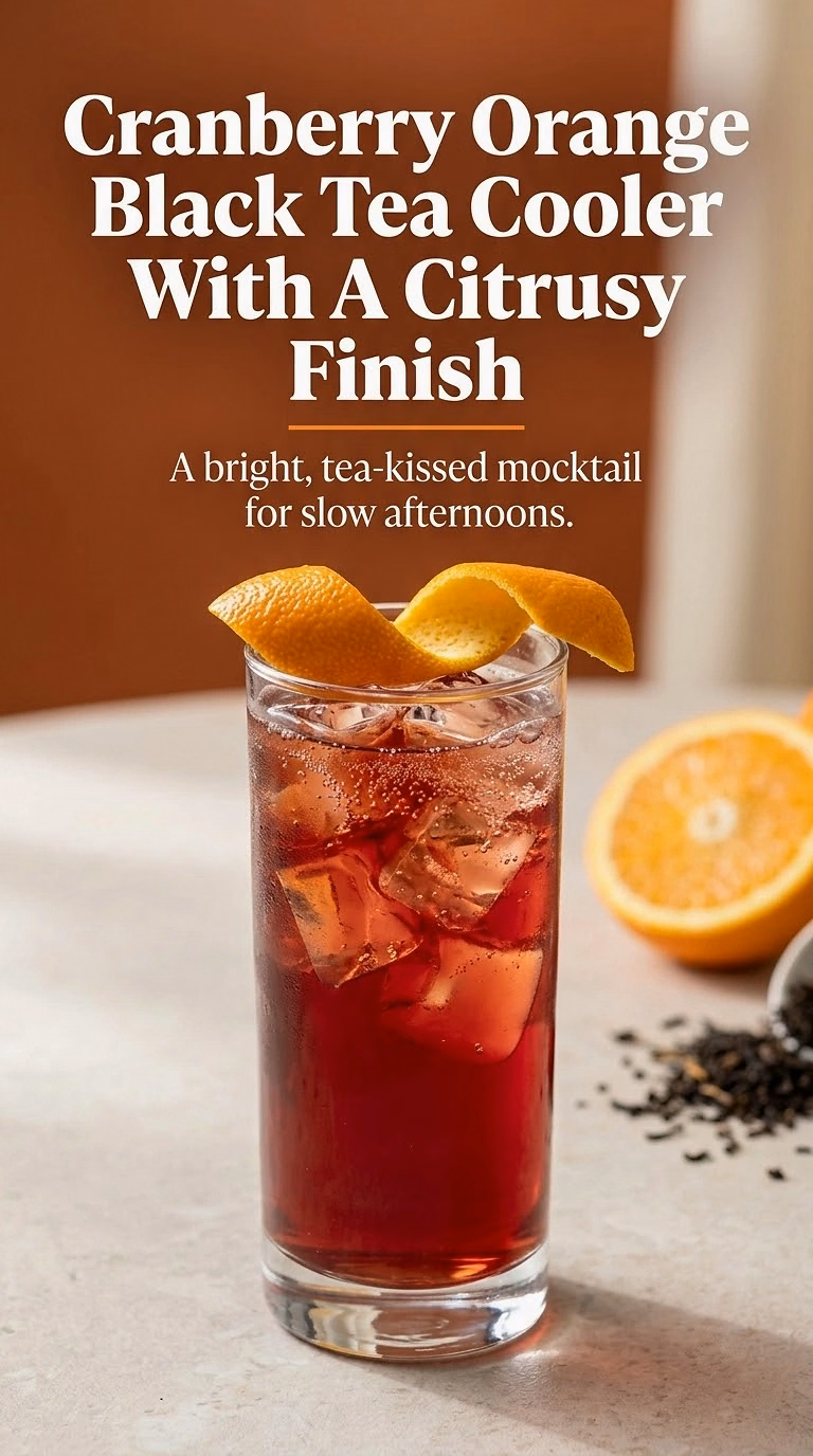 Cranberry Orange Black Tea Cooler With A Citrusy Finish