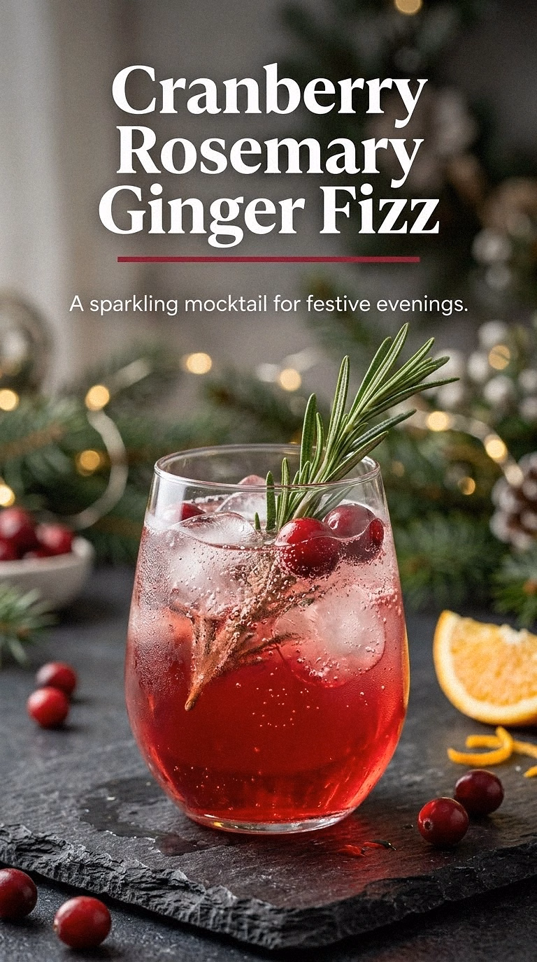 Cranberry Rosemary Ginger Fizz