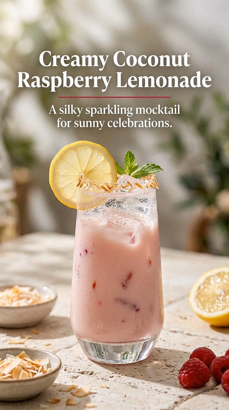 Creamy Coconut Raspberry Lemonade