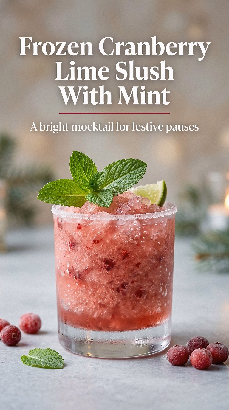 Frozen Cranberry Lime Slush With Mint