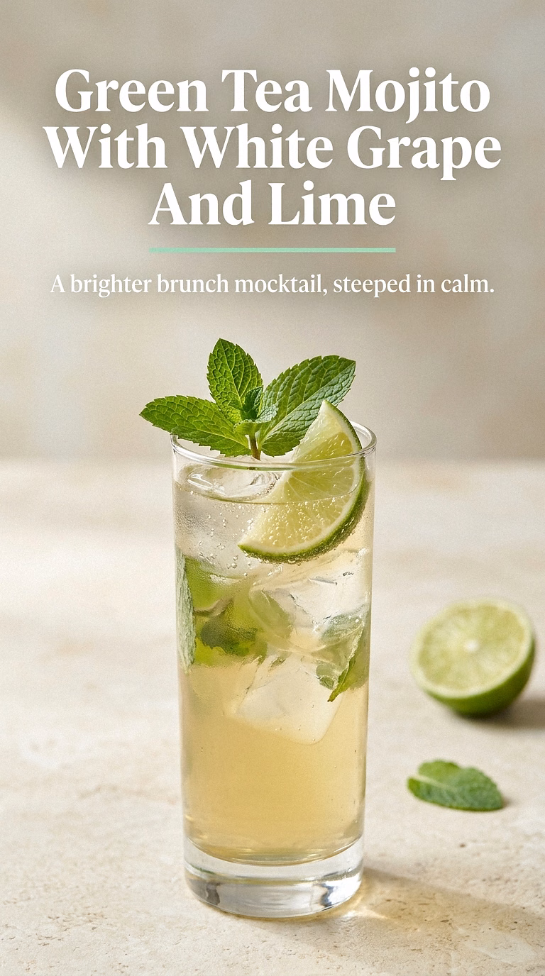 Green Tea Mojito With White Grape And Lime