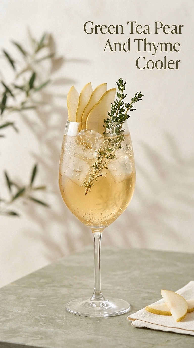 Green Tea Pear And Thyme Cooler