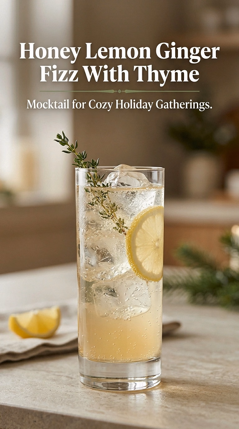 Honey Lemon Ginger Fizz With Thyme